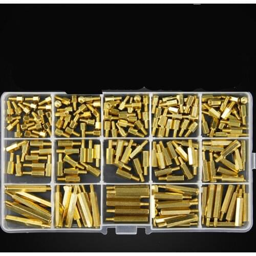 190Pcs/set M3 Hex Nut Spacing Screw Brass Threaded Pillar PCB Motherboard Standoff Spacer Kit