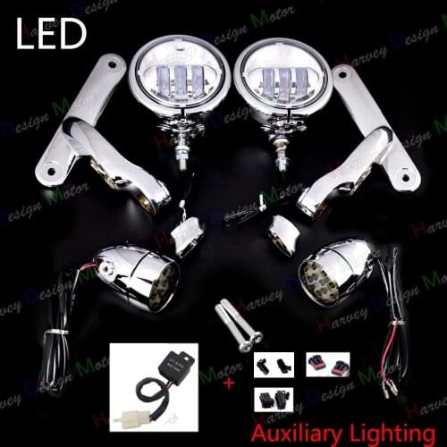 LED Auxiliary Brackets Lighting&Turn Signals For Harley Touring Street Glide Road King FLHX 2014 2015 2016 2017