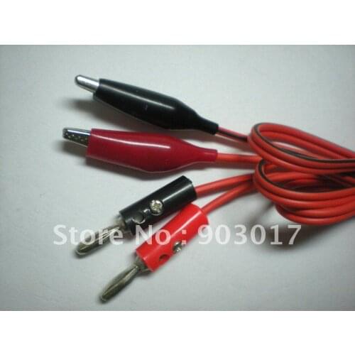 Test Lead Alligator Clip to Banana Plug 100cm Red & Black + type 6 set per Lot hot sale