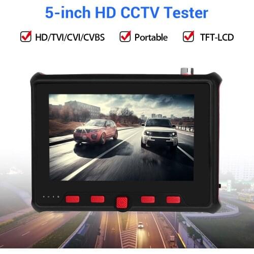 TOMLOV 5 Inch CCTV Tester Monitor TFT-LCD 800RGB PTZ Control 8MP Portable Camera Tester Security AHD TVI CVI CVBS Tester