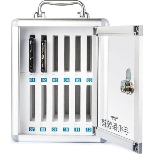 Mobile phone safe box with lock aluminum alloy ABS portable school army meeting storage cabinet storage toolbox office suitcase