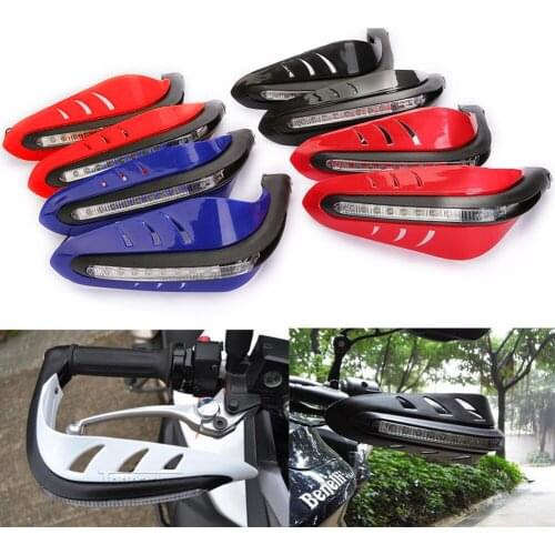 1Pair Motorcycle Handlebar Hand Protector with LED Light Handguards LED Hand Guard Universal Hand Guards Motor accessories