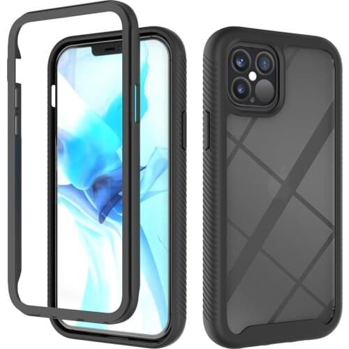 2 in 1 Armor Hybrid Hard Phone Case For iPhone 11 Pro Max X XR XS Max 7 8 Plus Clear Full Body Protector Cover for iphone 12 pro