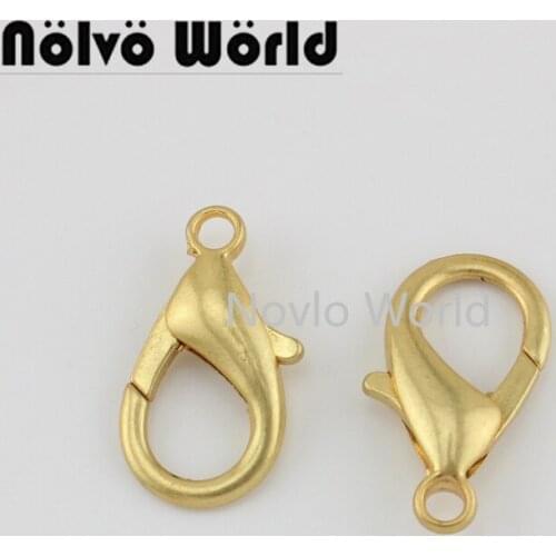 Nolvo World 5-20-100pcsp 30X16mm Satin gold color big lobster hook for bags handcrafted,wallet purse bag making metal supplies