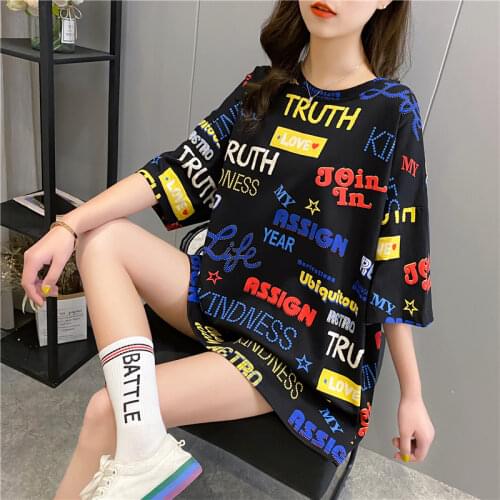 Summer Oversized T Shirt Women Balloon Printed Tshirt Woman Casual Tee Shirts Harajuku Tops Female T-shirt Cartoon Clothes