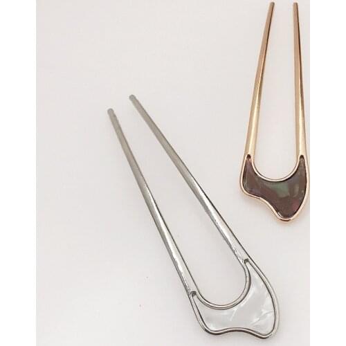 Japanese Style Metal Alloy U-Shape Hair Clip Women Girls Vintage Hair Sticks Headwear for Women Lady Hairpin Bun Tool AC889