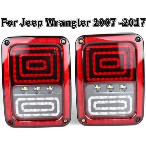 1 pair Super Brightness EU Version LED Rear Lamp with Brake Turn Signal Light red Led Tail Light for Jeep Wrangler JK 2007 -2017
