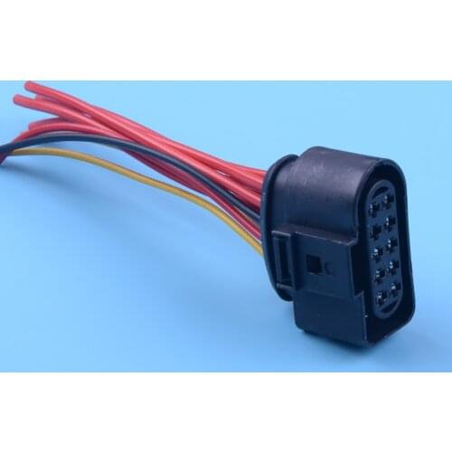 DWCX 10 Pin Car HeadLight Headlamp Plug Pigtail Connector Wiring Adapter 1J0973735 Fit for AUDI A3 2006 2007 2008 2009 2010-2013