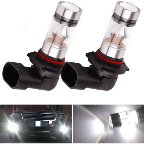 2x 9005 HB3 6000K 100W 2323 LED Projector Fog Driving Light Bulbs White
