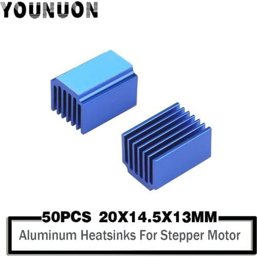 50PCS 3D Printer Parts Stepper Motor Driver Heat Sinks Cooling Block Heatsink For TMC2100 LV8729 DRV8825 Drive Modules