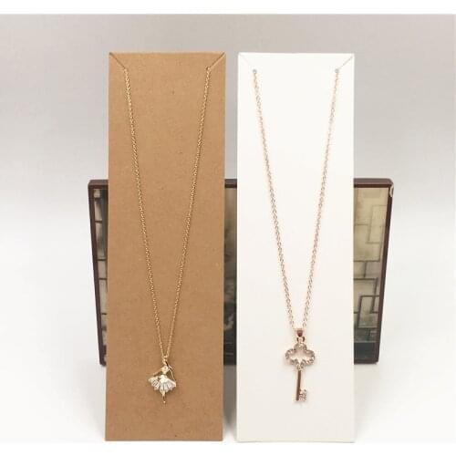 50Pcs/lot Kraft Jewelry Cards 18.6x5.6cm Paper Earrings Card Necklaces Display Packaging Card Tags Can Custom Logo
