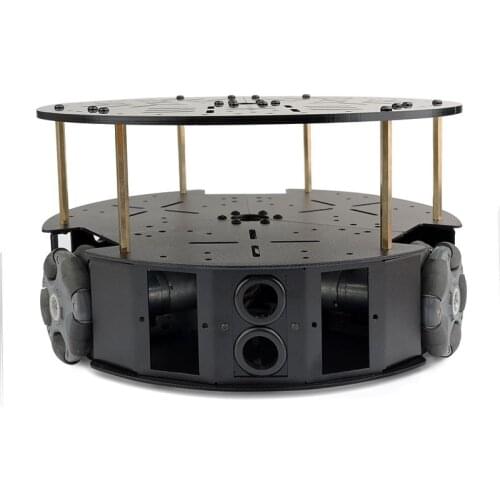 58MM Plastic/Metal Omni Wheel Robot Chassis Smart Car Chassis Unassembled With 13CPR/360CPR Hall Encoder Motors