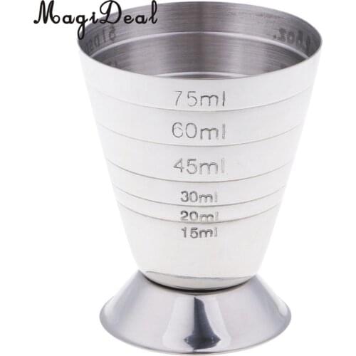 75ml/2.5oz Stainless Steel Thicken Measuring Ounce Cup Wine Spirits Cocktail Jigger Bartender Tool
