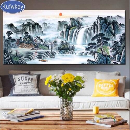 5D DIY Diamond Embroidery Great rivers and mountains in China,Diamond Painting Cross Stitch Full Square,Rhinestone Mosaic Decor