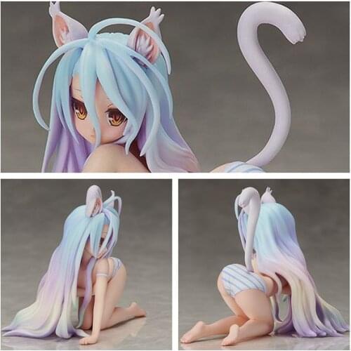 Anime Games Lovely cartoon Action Figure Model No Game No Life Shiro Cat Version 7cm PVC Child toys 1/12 doll Holiday gift