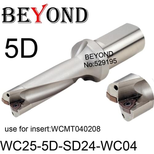 BEYOND WC 5D 24mm WC25-5D-SD24-WC04 U Drilling Drill Bit use Insert WCMT WCMT040208 Indexable Carbide Inserts Lathe CNC Tools