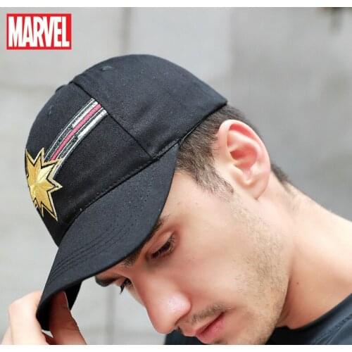 Disney Marvel Avengers 4 Captain Marvel Adult Boys Baseball Cap Sun Hat Cotton 3D Embroidery