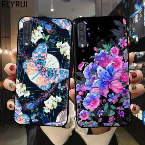 FLYRUI Retro Flower Phone Case For Samsung A21S A51 A71 A10 A20 A30 A40 A50 A70 A6 A8 Plus A7 A9 2018 Soft Silicone Cover Coque