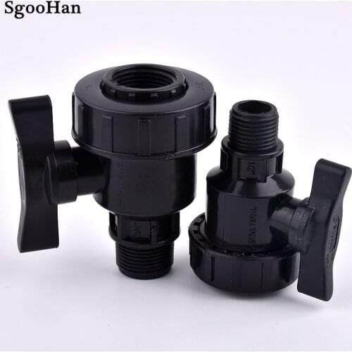 Black UPVC Pipe Male Thread Ball Valve Irrigation System Drainage Tube Union Female Thread Valve Water Pipe Connector Fittings