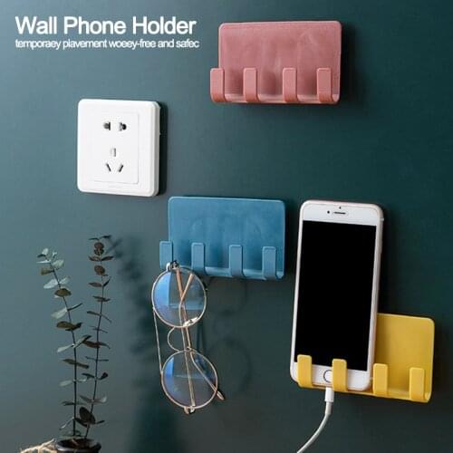 Earphone Hooks Holder Stand Wall Mounted Organizer Storage Box Remote Controller dock Mobile Phone Plug for ipad Holder Charging