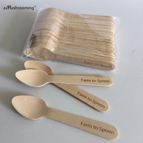 Dessert Yogurt Pudding Cake Disposable Wooden specialty Spoons Tableware for Kitchen, Dining & Bar, Home and Garden