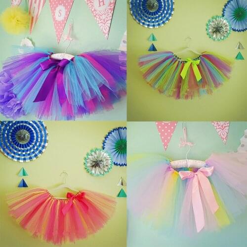 Mermaid Theme Tutu Skirt Baby Girls Birthday Baptism Party Clothes Kid Fluffy Tulle Skirt Child Holiday Unicorn Costume Tutu