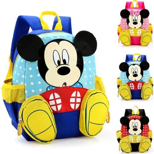 Disney Childrens Backpack Baby Kindergarten Cute Animal Cartoon Minnie Kids Mickey Mouse Bag For School