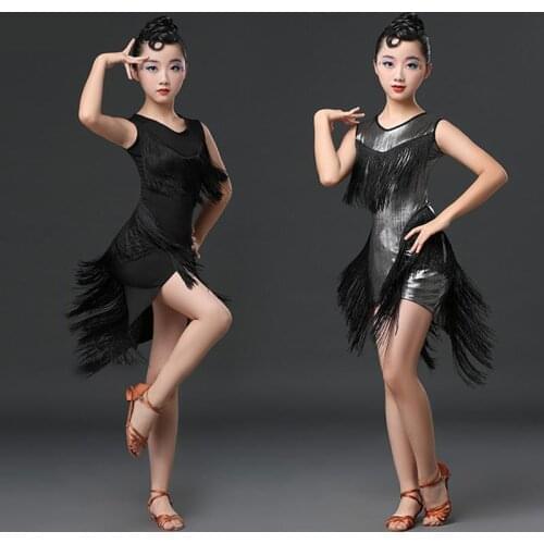 Children Latin Dance Dress Cha Cha Competition Latin Dress For Girls Tassel Dancing Costumes Kid Performance Show Stage Outfits