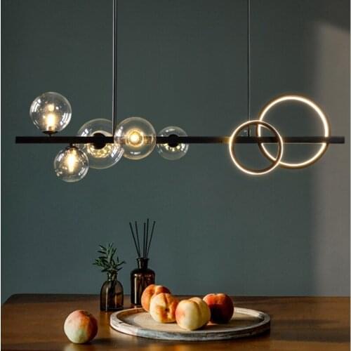 European chandelier creative magic bean glass bubble lamp For Living Room Bedroom Home Decorations black chandelier