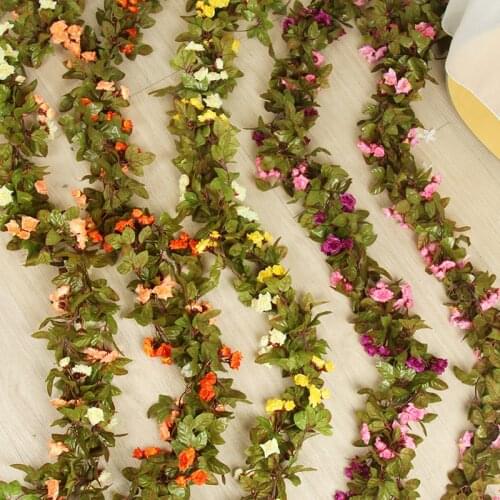 Simulation Flower Autumn 33 Roses Silk Cloth Rattan Leaves False Flower Vine Air Conditioning Props Decoration Wedding