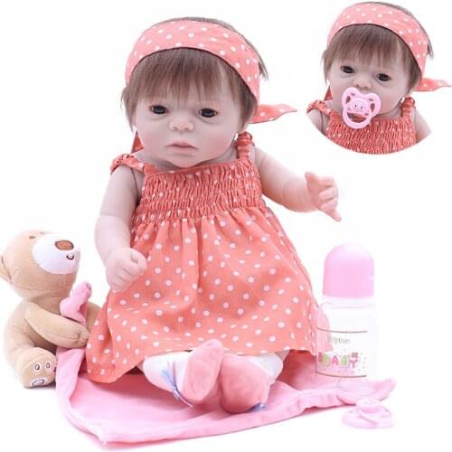 OtardDolls bebe reborn doll 20" Full slicone reborn Adorable baby dolls rooted Hair Gift Bonecas Bath toys gift