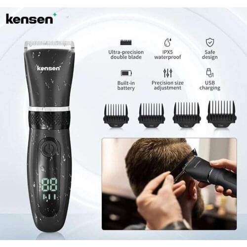 Kensen Hair Clippers Professional Hair Cutting Machine Hair Trimmer For Men Rechargeable Electric Shaver T-Outliner Barber Shop