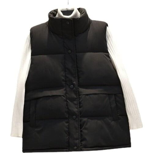 New Cotton Top Vest Womens Short Korean Autumn And Winter Down Cotton Jacket Outer Fleece Warm Vest Jackets
