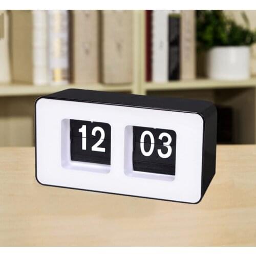 New Retro Auto Flip Clocks Household Bedroom Digital Auto Flip Desk Clocks Classic Stylish Retro Desktop Page Kitchen Clock