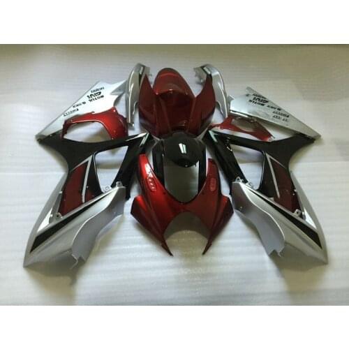 Motorcycle Fairing bodywork for GSXR1000 07 08 GSX-R GSXR 1000 K7 2007 2008 Red silver Fairings body kit+gifts SK48