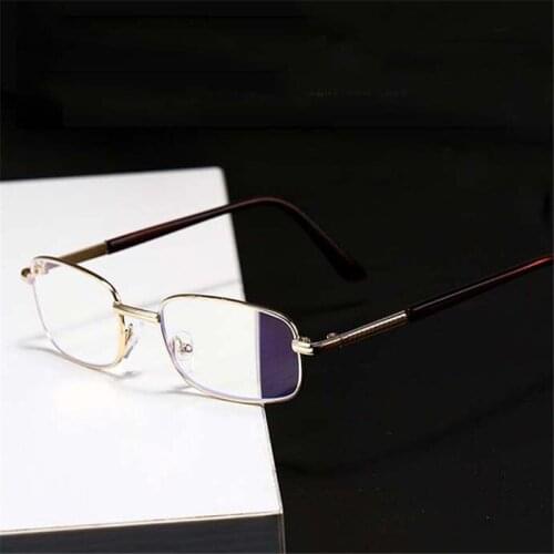 Iboode Fashion Metal Frame Reading Glasses With Glasses Box Cloth Men Women Anti Blue Light Presbyopia Eyeglasses +1.0 To +4.0
