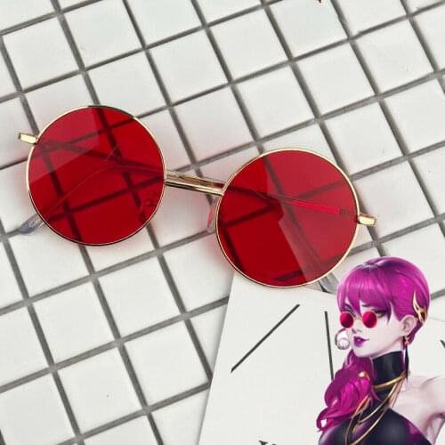 LOLGame K/da Kda S8 Cosplay Evelynn Red Sunglasses Glasses Prop Akali Ahri Kaisa Cosplay Prop