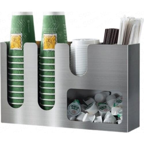 Disposable paper cup holder coffee shop take cup holder bar shelf milk tea storage box reasonable classification table clean