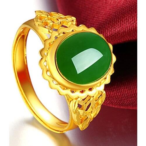 Oval Rings For Women Vintage Dubai Yellow Gold Filled Luxury Hollow Golden Ring Jewelry Fashion Accessories Cuff Ring