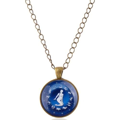 Lureme Time Gem The Zodiac Series Virgo Disc Charm Necklace for Women and Girl (nl004186)