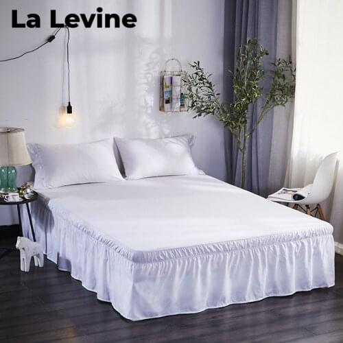 Bed Pleated Bed Skirt Bed Cover Accessories European Bed Decor Brushed Solid Color Household Beds Hotel Elastic Textile Skirt