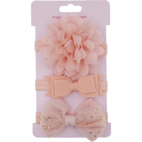 Baby headband Korean children newborn hair accessories elastic hair band flower Headband set hair bow band headwear 3pcs/lot