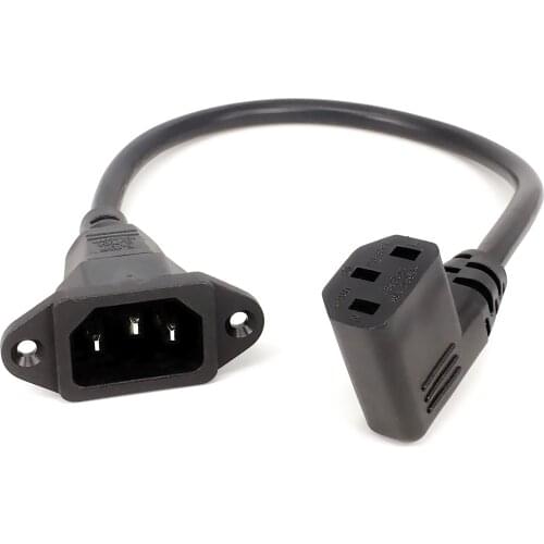 IEC 320 C13 Female PLug PDU/UPS Extension Power cable Connector left 90 degrees right angle 0.2M