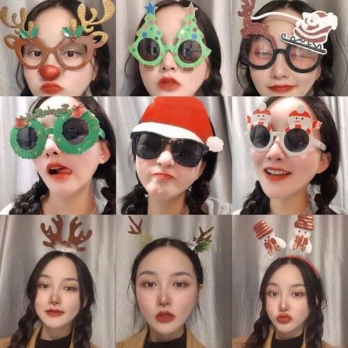 Christmas Decoration Glasses Funny Christmas Theme Glasses Christmas Head Buckle Hairpin Ornaments