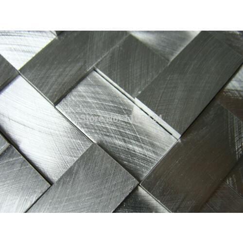 Silver 3D Aluminum alloy metal mosaic tiles EHM1059 for kitchen baclesksplash bathroom floor wall mosaic free shipping