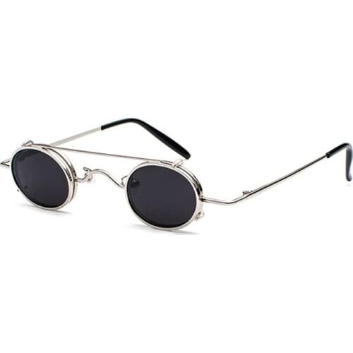 Veshion Steampunk Sunglasses Men Women Round Sun Glasses for Male Female Clip Eyewear Brand Designer Anti-reflective Ultra-light