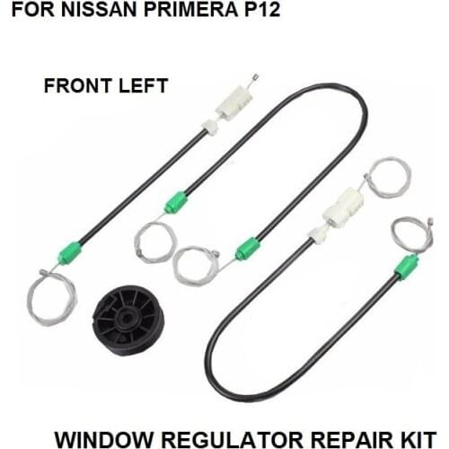 WINDOW REGULATOR REPAIR CABLES AND ROLLER FOR NISSAN PRIMERA P12 FRONT-LEFT 2002-2015