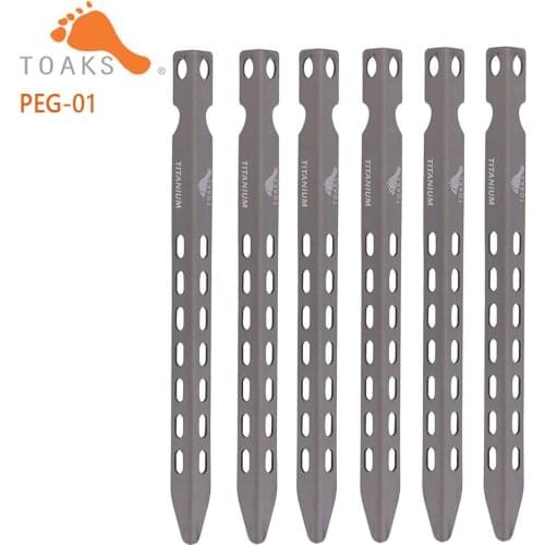 TOAKS Titanium Pegs V-shaped Peg Ultralight For Outdoor Camping Backpacking Tent Peg Nail 165mm Length 0.3oz 10g