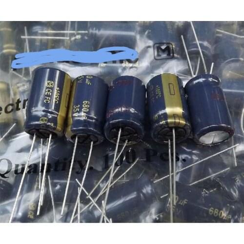 10pcs FC Series 680uF/35V Electrolytic Capacitors Hi-Fi Audio 105 Deg.C