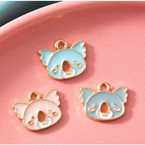 10Pcs Enamel Gold Color Koala Charms Pendant for Jewerly DIY Making Bracelet Women Earrings Necklace Accessories Findings Craft
